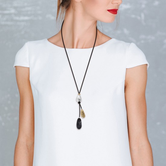 Merry Tri Tone Long Necklace