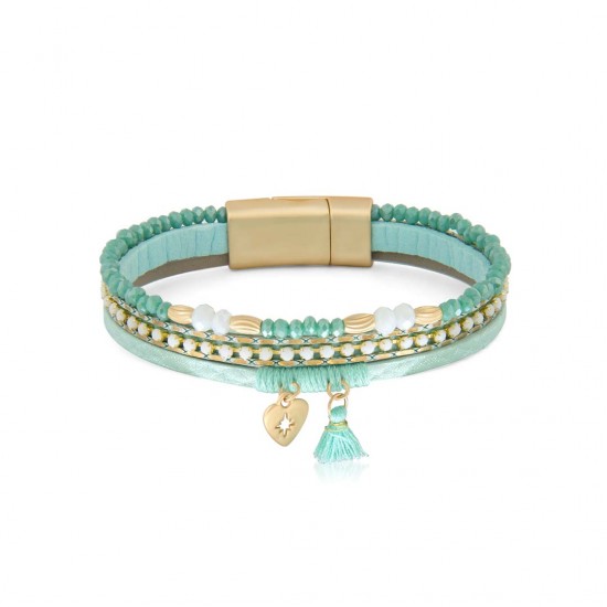 Cuore Leather Green Bracelet
