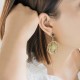 Green Nest Gold Earrings
