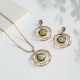 Green Nest Gold Earrings