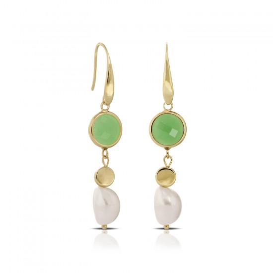 Green Forest Gold Earrings