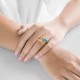 Cincin Turquoise Zircon Emas 