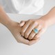 Cincin Wave Emas Zirkon Turquoise 