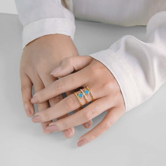 Cincin Emas Turqouise Zirkon Cindy