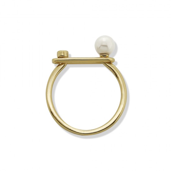 Cincin Zircon Mutiara Emas Luna