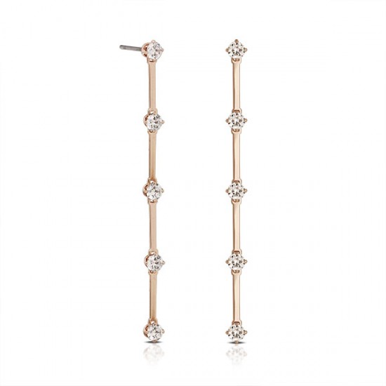 Rail Crystal Rose Gold Earrings