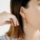 Allure Pearl Turquoise Chain Gold Earrings