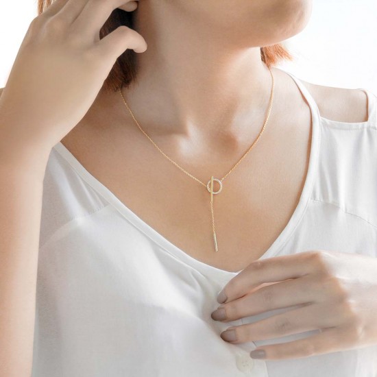 Ekilibri Zircon Gold Necklace