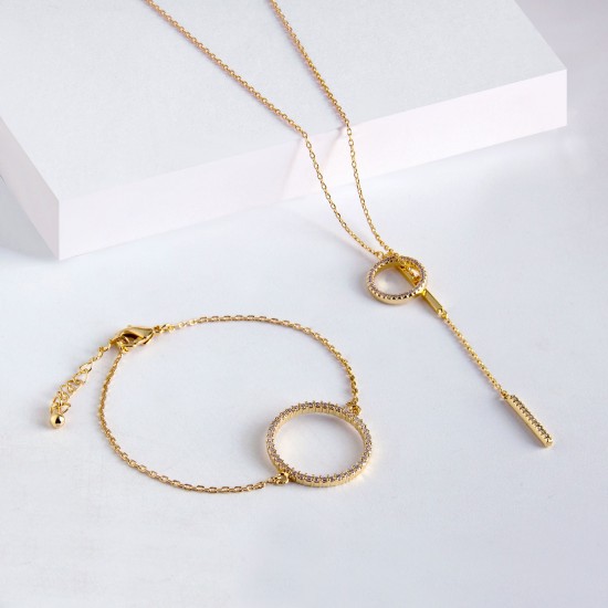 Ekilibri Zircon Gold Necklace