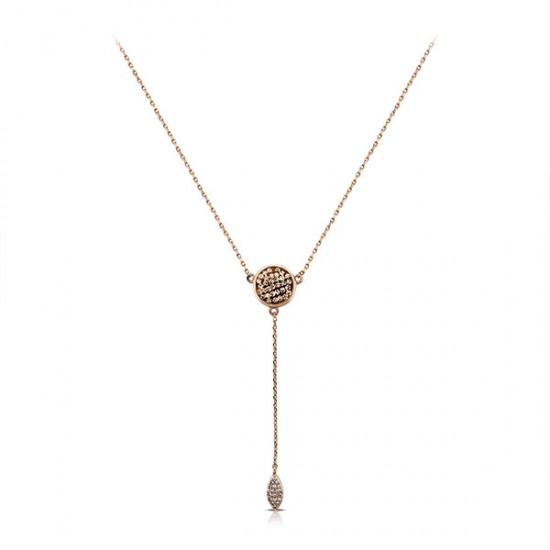 Champagne Crystal Rose Gold Necklace