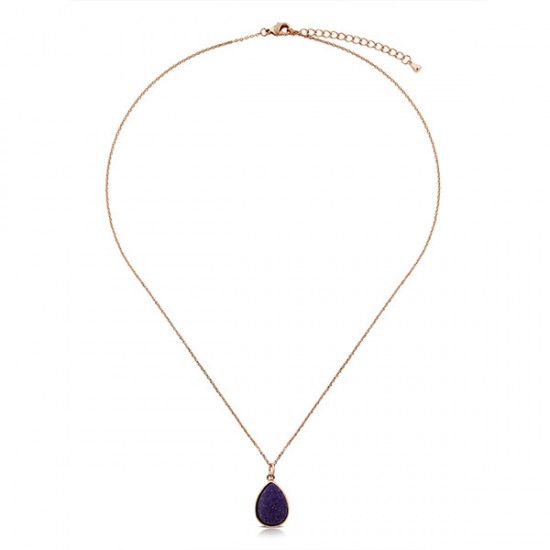 Kalung Kuarsa Druzy Pastel Rose Gold