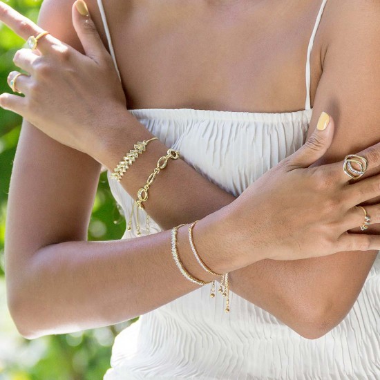 Baguette Crystal Gold Bracelet