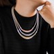 Tiga Leather Tri Tone Necklace