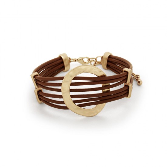 Pop Leather Gold Bracelet
