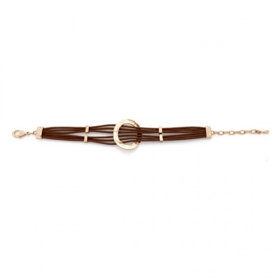 Pop Leather Gold Bracelet