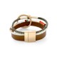 Alexa Leather Gold Bracelet
