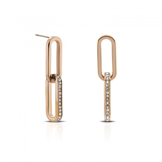 Chain Crystal Rose Gold Earrings