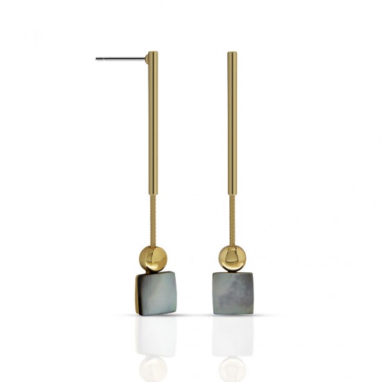 Kotak Mother Of Pearl Gold Earrings