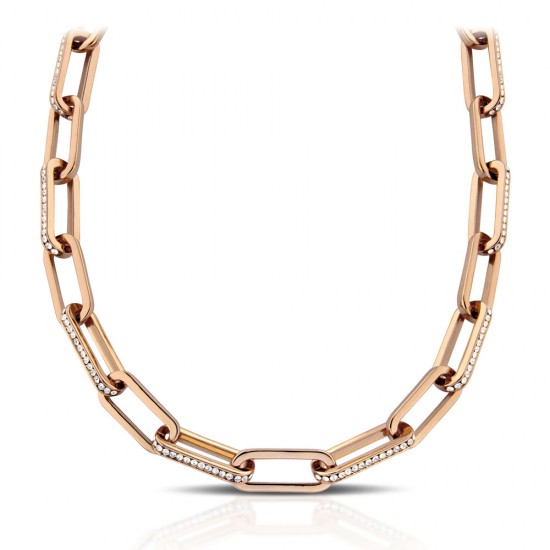 Chain Crystal Rose Gold Necklace