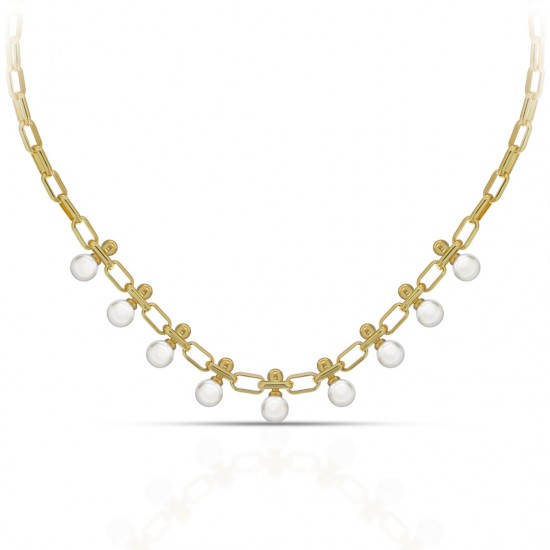 Kalung Mutiara Emas Rumbai