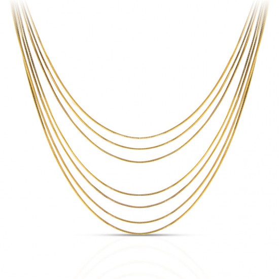 Tiny Layered Chain Gold Necklace