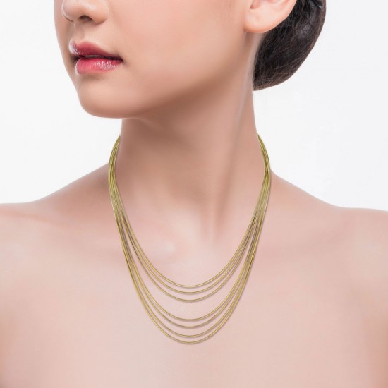 Tiny Layered Chain Gold Necklace