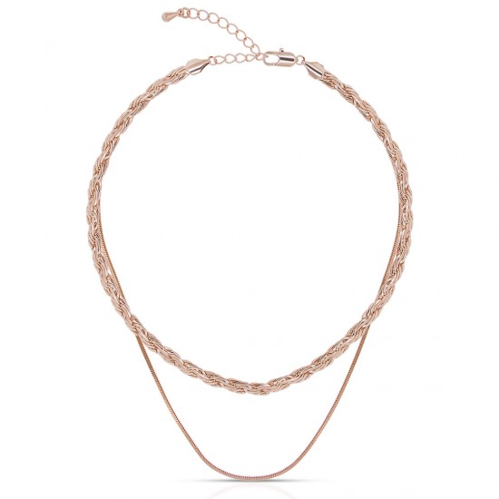 Kalung Emas Rose Gold Layered Tia