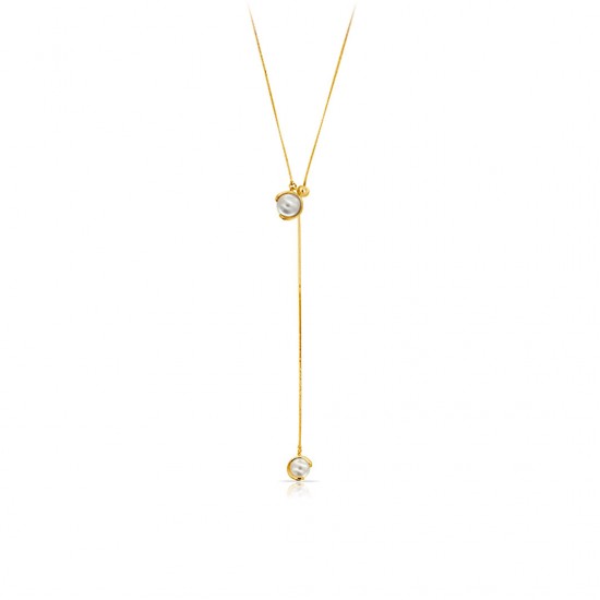 Satellite Pearl Gold Necklace