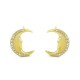 Moon Zircon Gold Earrings