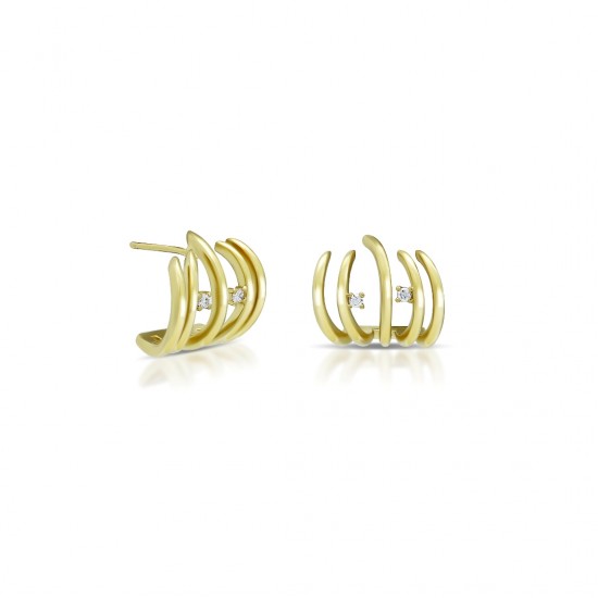 Fivers Zircon Gold Earrings