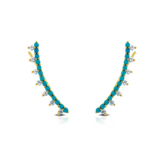 Allure Emas Turquoise Zirkon Ear Cuff