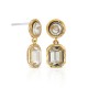 Round And Square Gold Earrings