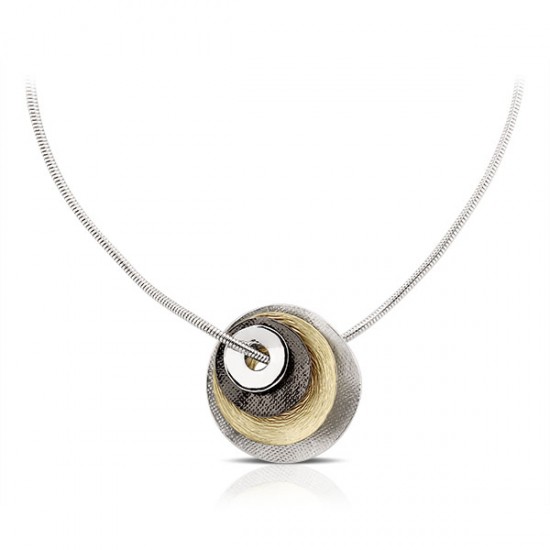 Wheels Tri Tone Necklace
