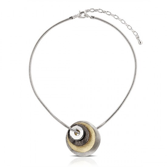 Wheels Tri Tone Necklace