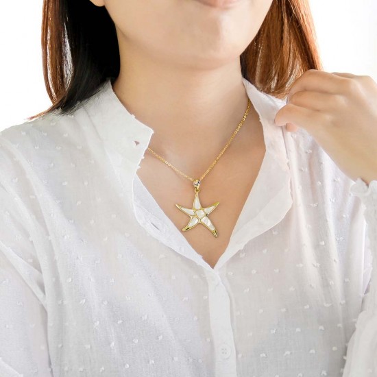 Starfish Mother of Pearl Gold Necklace