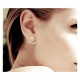 Lobe Zircon Pearl Rose Gold Earrings