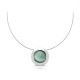 Green Cat Eye Silver Necklace