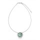 Green Cat Eye Silver Necklace