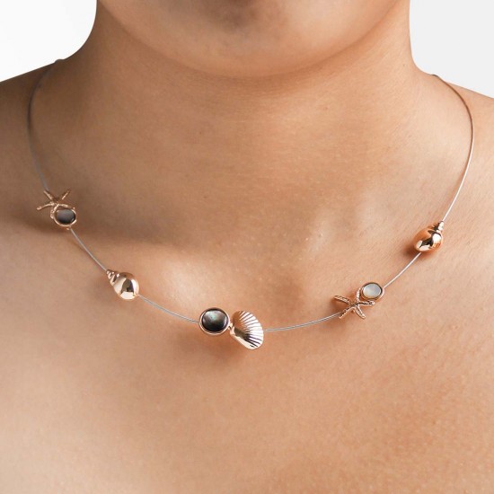 Sea Mother Of Pearl Rose Gold Necklace
