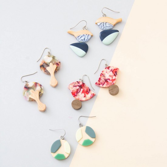 Birdie Wood Earrings