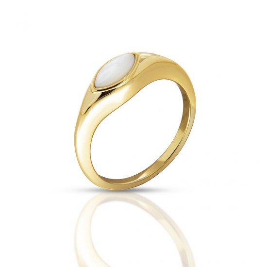 Sevia Mother Of Pearl Gold Ring