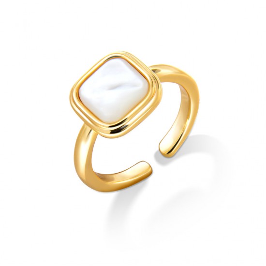 Cincin Emas Mother of Pearl Simple Square