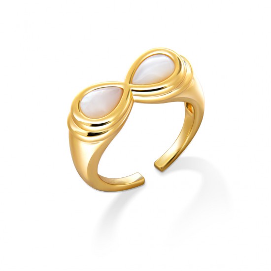 Cincin Emas Mother of Pearl Infinity