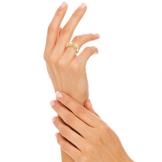 Cincin Emas Mother of Pearl Infinity