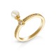 Pearl Drop Zircon Gold Ring