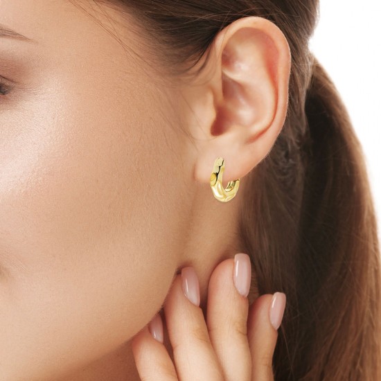 Anting Hoop Emas Ombak