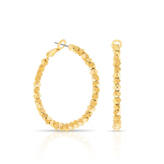 Anting Hoop Emas Heksagon