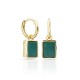 Square Amazonite Gold Earrings