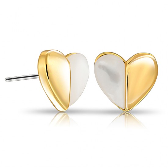 Half Heart Gold Earrings