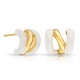 White Enamel Gold Eearrings